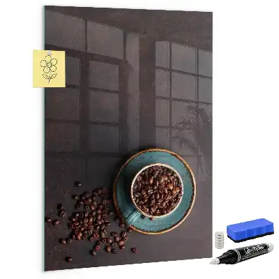 Magnetic dry erase board coffee beans design
