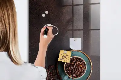 Magnetic dry erase board coffee beans design