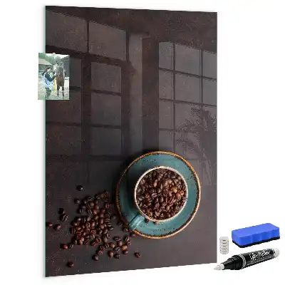 Magnetic dry erase board coffee beans design