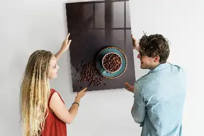 Magnetic dry erase board coffee beans design