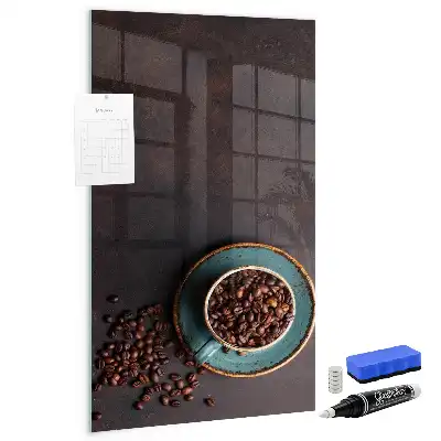 Magnetic dry erase board coffee beans design