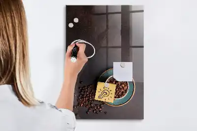 Magnetic dry erase board coffee beans design