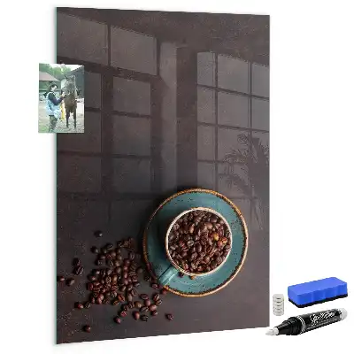 Magnetic dry erase board coffee beans design