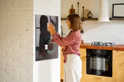 Magnetic dry erase board coffee beans design