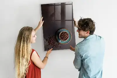 Magnetic dry erase board coffee beans design