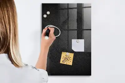 Magnetic dry erase board dark rock finish