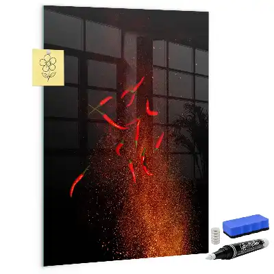 Magnetic dry erase board hot peppers design