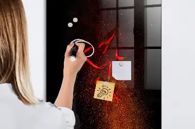 Magnetic dry erase board hot peppers design