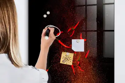 Magnetic dry erase board hot peppers design