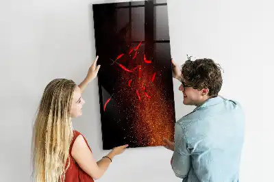 Magnetic dry erase board hot peppers design