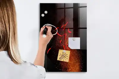 Magnetic dry erase board hot peppers design