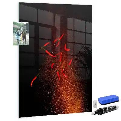 Magnetic dry erase board hot peppers design