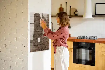 Magnetic dry erase board with a new wood frame