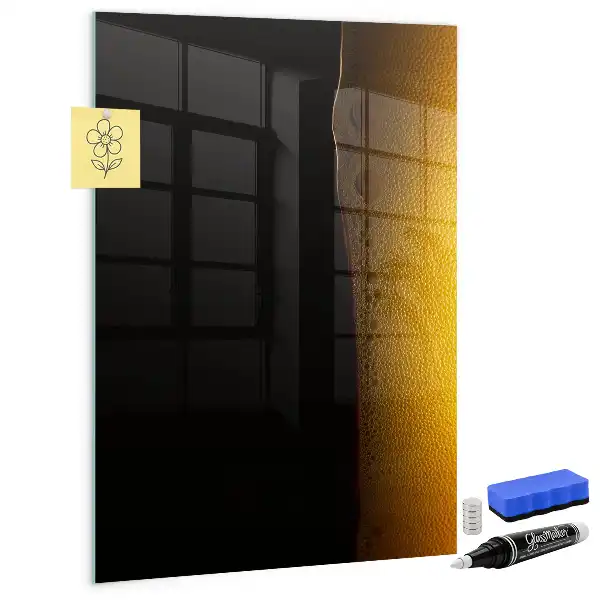 Magnetic dry erase board dark beer inspired design