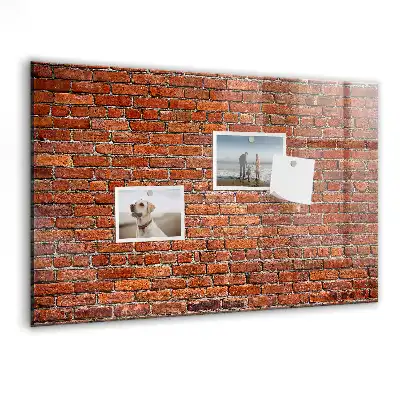 Magnetic dry erase board with old brick wall print