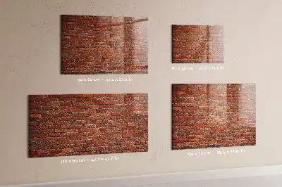 Magnetic dry erase board with old brick wall print