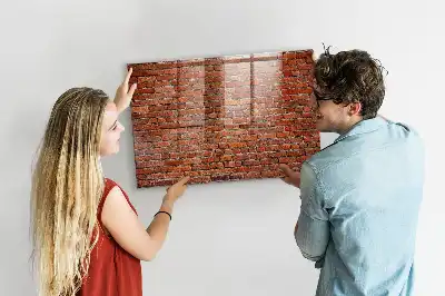 Magnetic dry erase board with old brick wall print