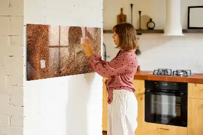 Magnetic dry erase board with an old tree trunk design frame