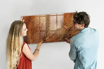 Magnetic dry erase board with an old tree trunk design frame