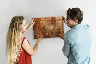 Magnetic dry erase board with an old tree trunk design frame