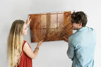 Magnetic dry erase board with an old tree trunk design frame