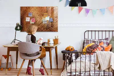 Magnetic dry erase board with an old tree trunk design frame