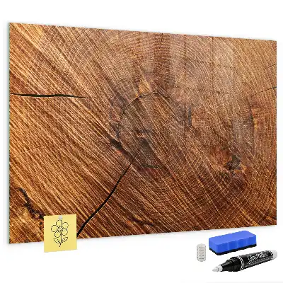 Magnetic dry erase board with a decorative wood frame