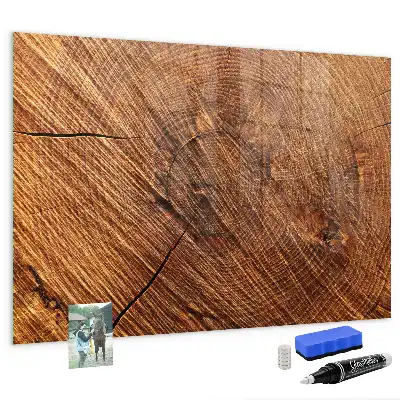 Magnetic dry erase board with a decorative wood frame