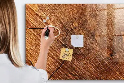 Magnetic dry erase board with a decorative wood frame