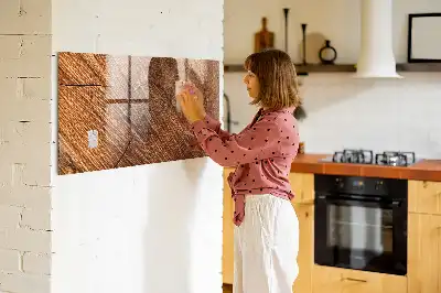 Magnetic dry erase board with a decorative wood frame