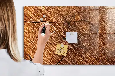 Magnetic dry erase board with a decorative wood frame