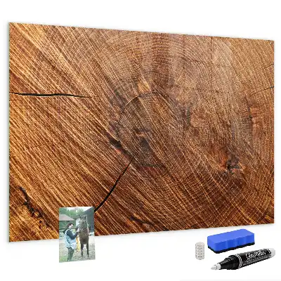 Magnetic dry erase board with a decorative wood frame