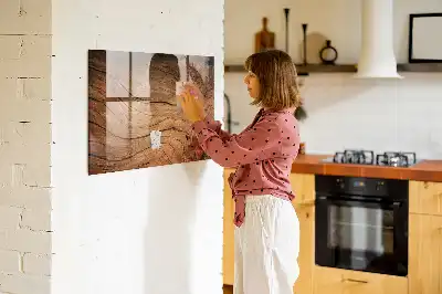 Magnetic erase board with an old wood frame