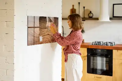 Magnetic erase board with an old wood frame