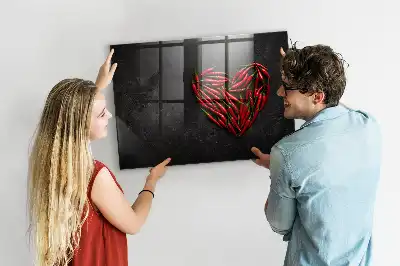 Magnetic dry erase board heart made of peppers design