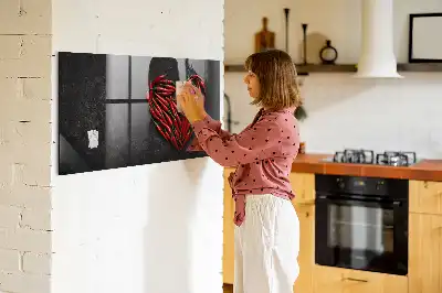 Magnetic dry erase board heart made of peppers design