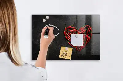 Magnetic dry erase board heart made of peppers design
