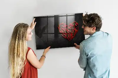 Magnetic dry erase board heart made of peppers design