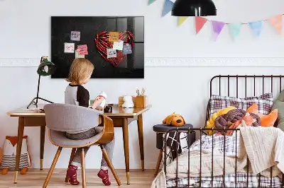 Magnetic dry erase board heart made of peppers design