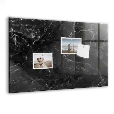 Magnetic dry erase board black marble finish