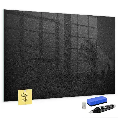 Magnetic dry erase board dark rock finish