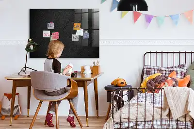 Magnetic dry erase board dark rock finish