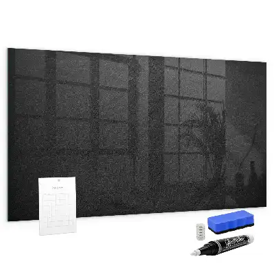 Magnetic dry erase board dark rock finish
