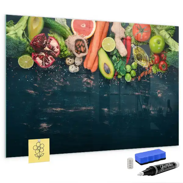Magnetic dry erase board with vegetables on the table design