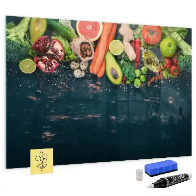 Magnetic dry erase board with vegetables on the table design
