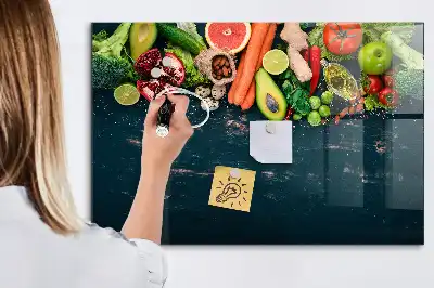 Magnetic dry erase board with vegetables on the table design