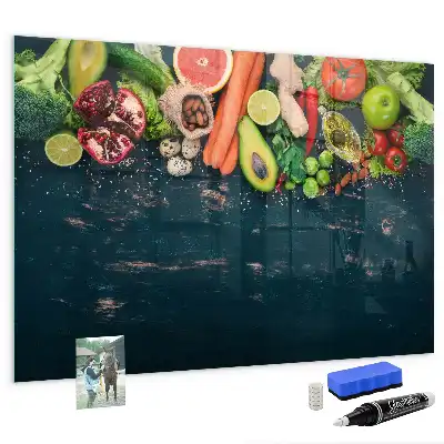 Magnetic dry erase board with vegetables on the table design