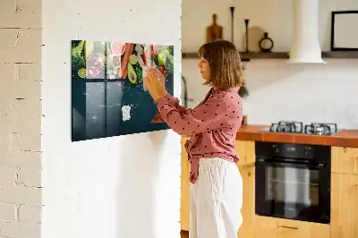 Magnetic dry erase board with vegetables on the table design