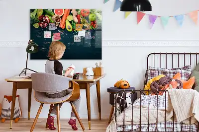 Magnetic dry erase board with vegetables on the table design