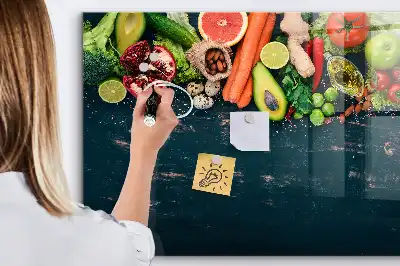 Magnetic dry erase board with vegetables on the table design